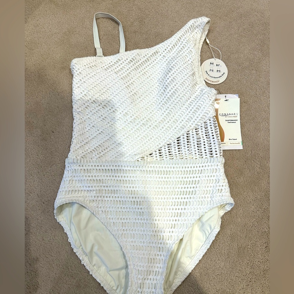 NWT New Designer Cutout Swimsuit Bathing Suit COCO REEF SHAPEMAKER Size 10 34C